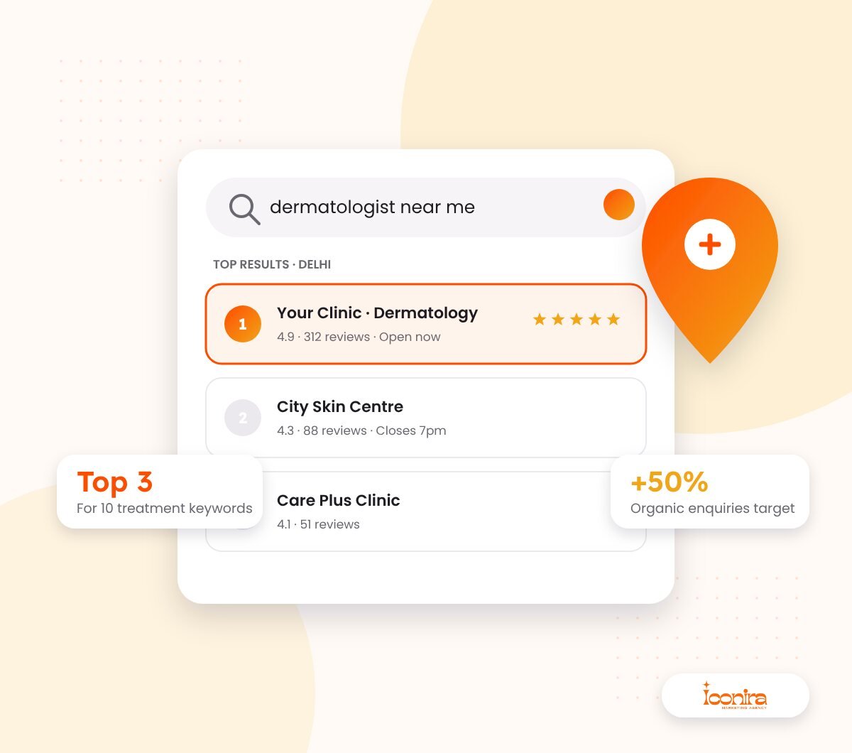 Local SEO that fills appointment slots for a Delhi clinic